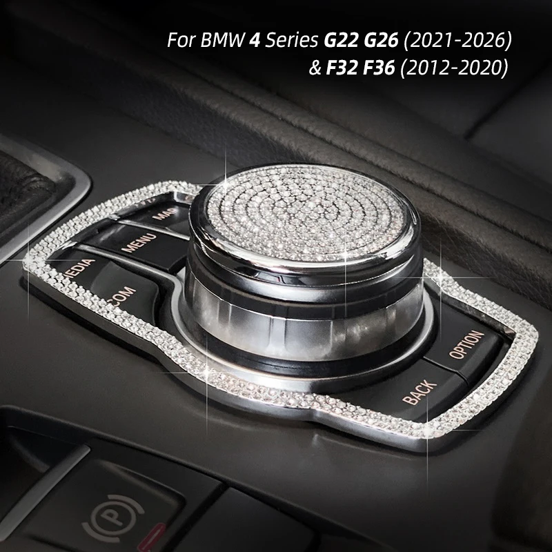 For BMW 4 Series F32 F36 G26 G22 Luxury Crystal Diamond Car Interior Accessories Kit Trim Sticker Car Styling view 3