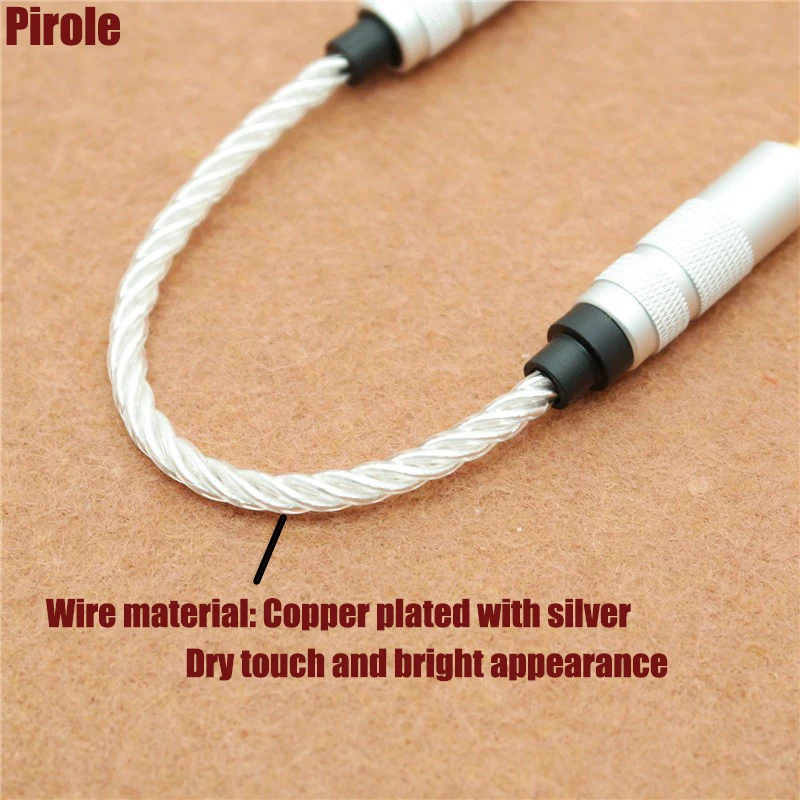 Silver plated core balanced adapter cable, 4.4 to 3.5 female audio adapter cable good sound quality adapter cable accessories