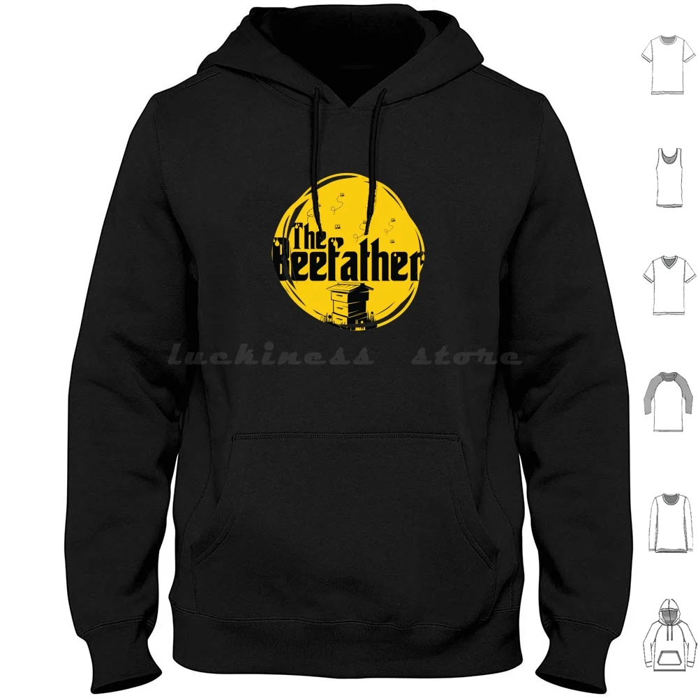 The Beefather-Bee Honey Beekeeper Flowers Honeycomb Hoodie Cotton Long Sleeve Bees Bee Flower Honey Beekeeper Honeycomb