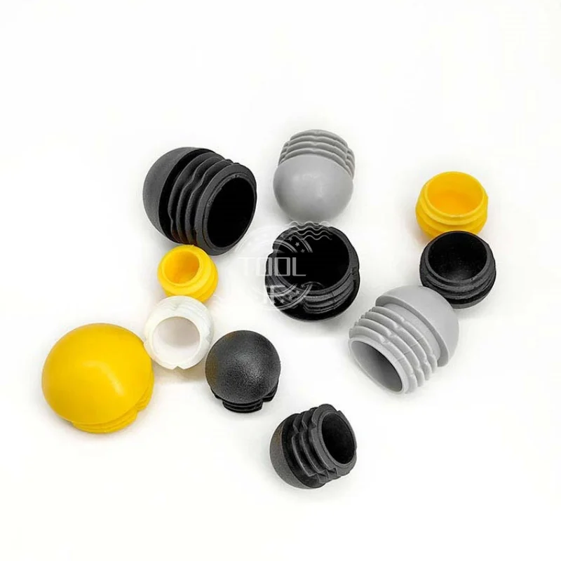 4 Stück Kunststoff-Rohrstopfen, sphärischer Kopf, Möbel-Stahlrohre, 13–60 mm Abdeckung, runde sphärische halbkugelförmige Kugelrohre, Zubehör