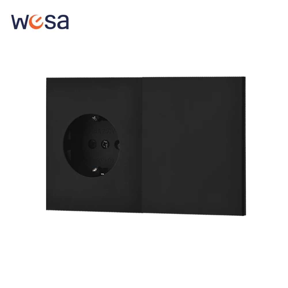 Black Button Light Switch Embedded Power Sockets Skin Feel Paint Integrated Panel Wall Socket DIY Combination Embedded Paint
