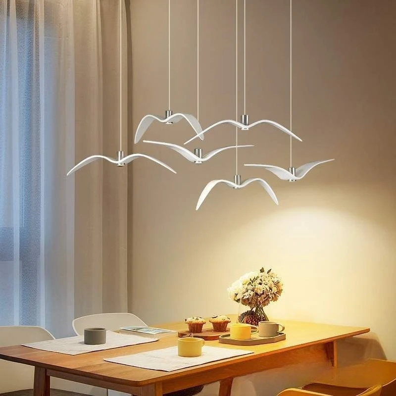 Nordic Modern Seagull Shaped Pendant Lights Restaurant Bedroom Hanging Lamps Bar Coffee Shop Front Desk Chandeliers Decoration
