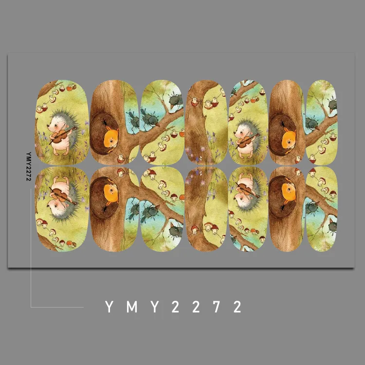 Baking Free Forest Series Nail Art Accessories Stickers Nail Stickers Cartoon Butterfly Squirrel Autumn Maple Leaf Nail Stickers