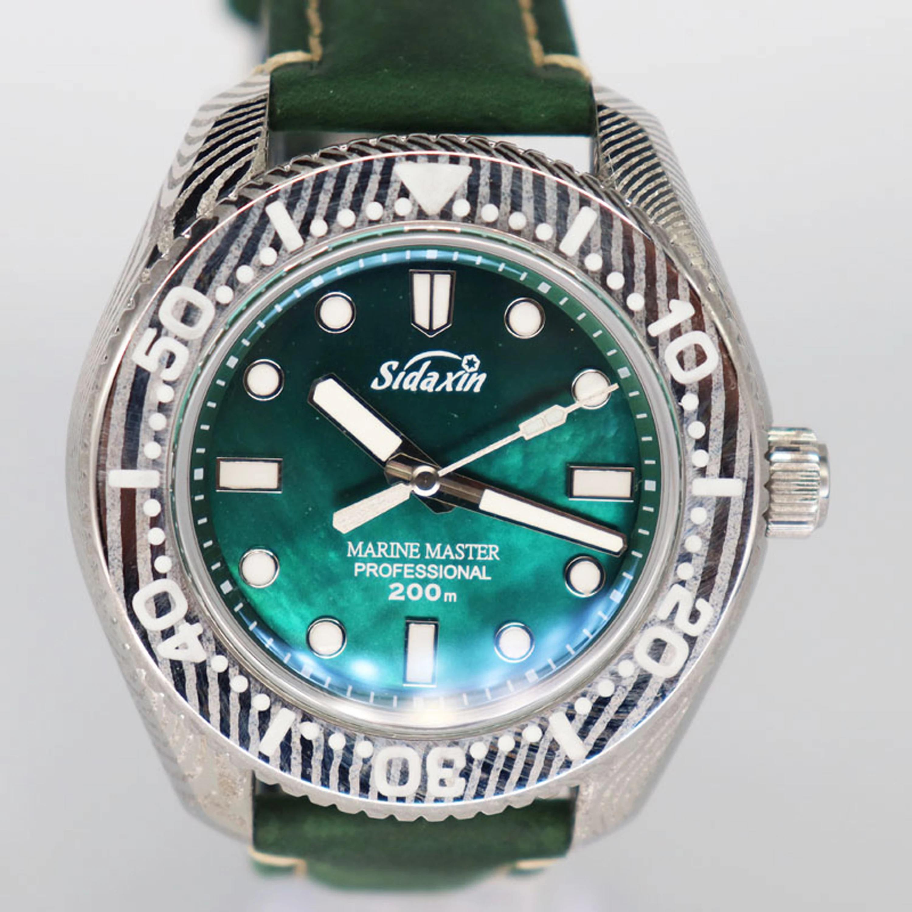 SIDAXIN Customization  Automatic mechanical Damascus watch with sapphire Crystal MOP/Meteorite dial - view 4