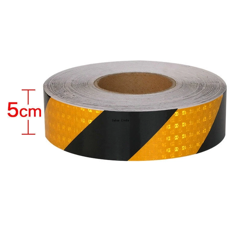 5cm/10cm/15cm/20cm*5M Reflective Tape Twill Yellow-Black Waterproof Adhesive Safety Warning Reflectors Sticker For Truck Trailer