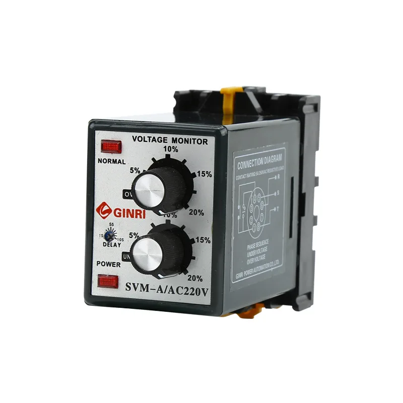 SVM-A Protector monofásico ajustable de sobretensión y bajo voltaje/relé de monitoreo de fuente de alimentación monofásico