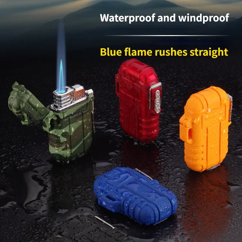 

New Outdoor Sports Windproof Waterproof Camping Jet Lighter Smoking Accessories Butane Gas Lighter Men's Gift