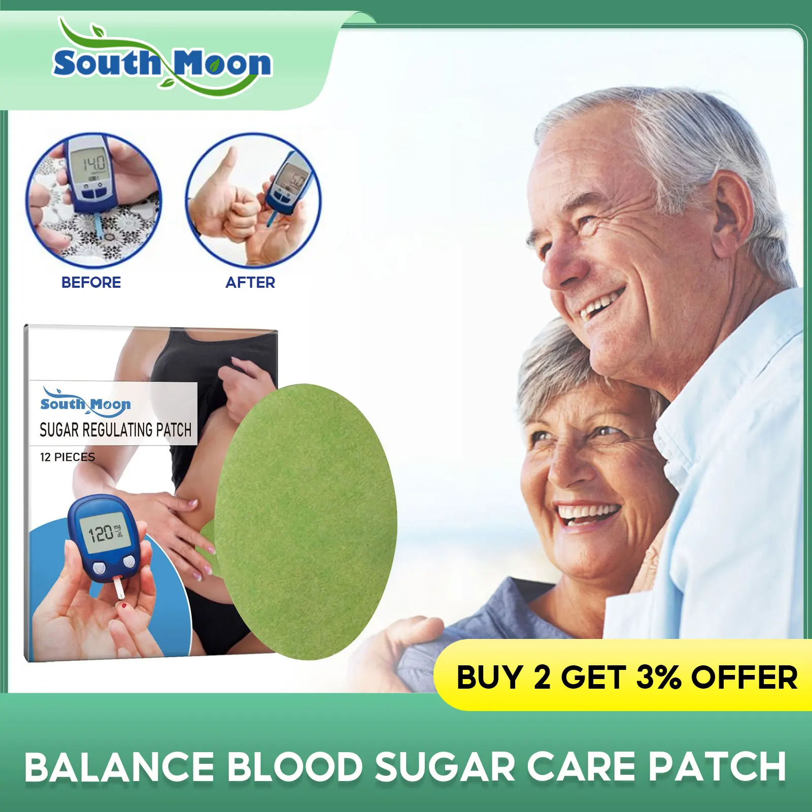 

Blood Sugar Control Patch Balance Blood Glucose Relieve Headache Frequent Urination Anti Hypertension Diabetes Treatment Sticker