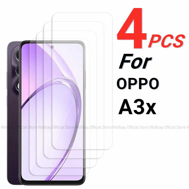 

2/4 шт., защитная пленка для экрана OPPO A3x, закаленное стекло для OPPO A3x, полная защита на клеевой основе, Защитная пленка для экрана телефона, стекло для OPPO A3x