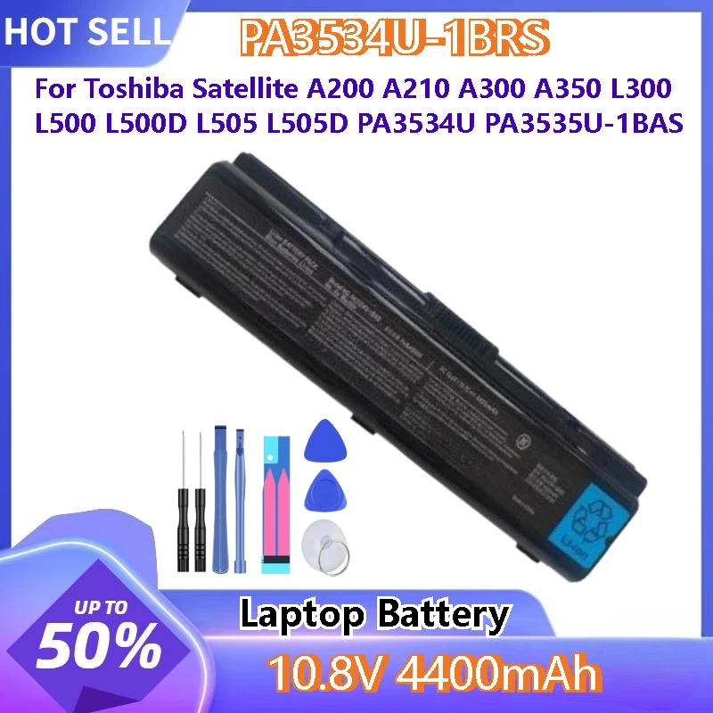 

Для Toshiba Satellite L505D A350 L300 L500 L500D L505 A200 A210 A300 PA3534U Новый аккумулятор для ноутбука PA3534U-1BRS 10,8 В 4400 мАч + инструменты