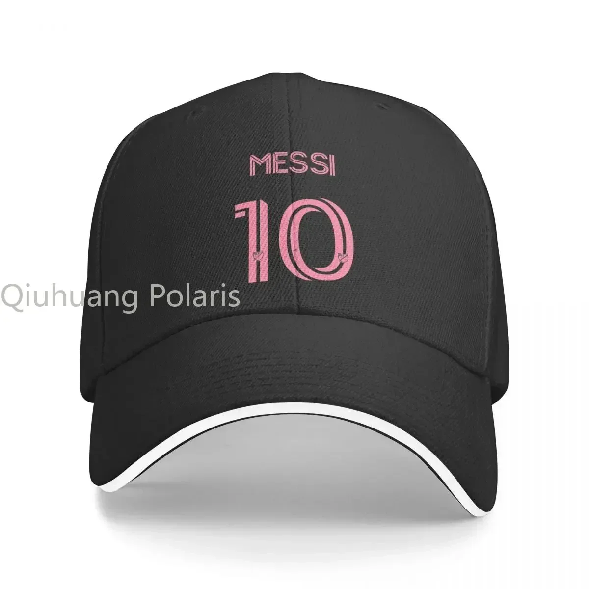 Pink Number 10 Baseball Caps Fashion Argentina Football Messi Sandwich Caps Unisex Style Adjustable Dad Hat Outdoor