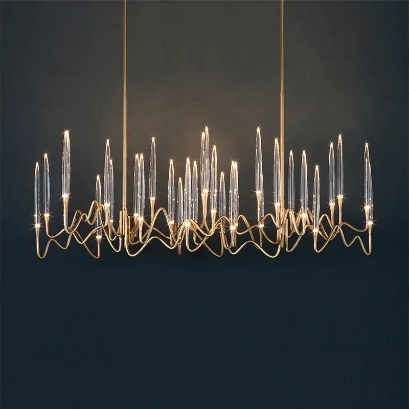 Nordic Modern Light Luxury Living Room LED Chandelier Novelty Tree Branch Decoration Lamp Dining Room Bedroom Crystal Chandelier