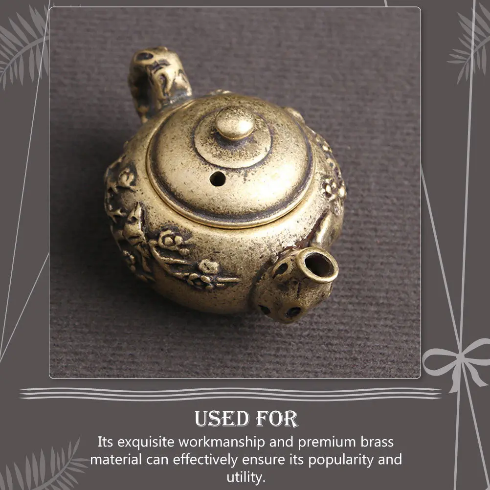 

Brass Decorative Kettle Sculpture Creative Tea Pot Ornament Desktop Office Housewarming Gift Kettle Adornment
