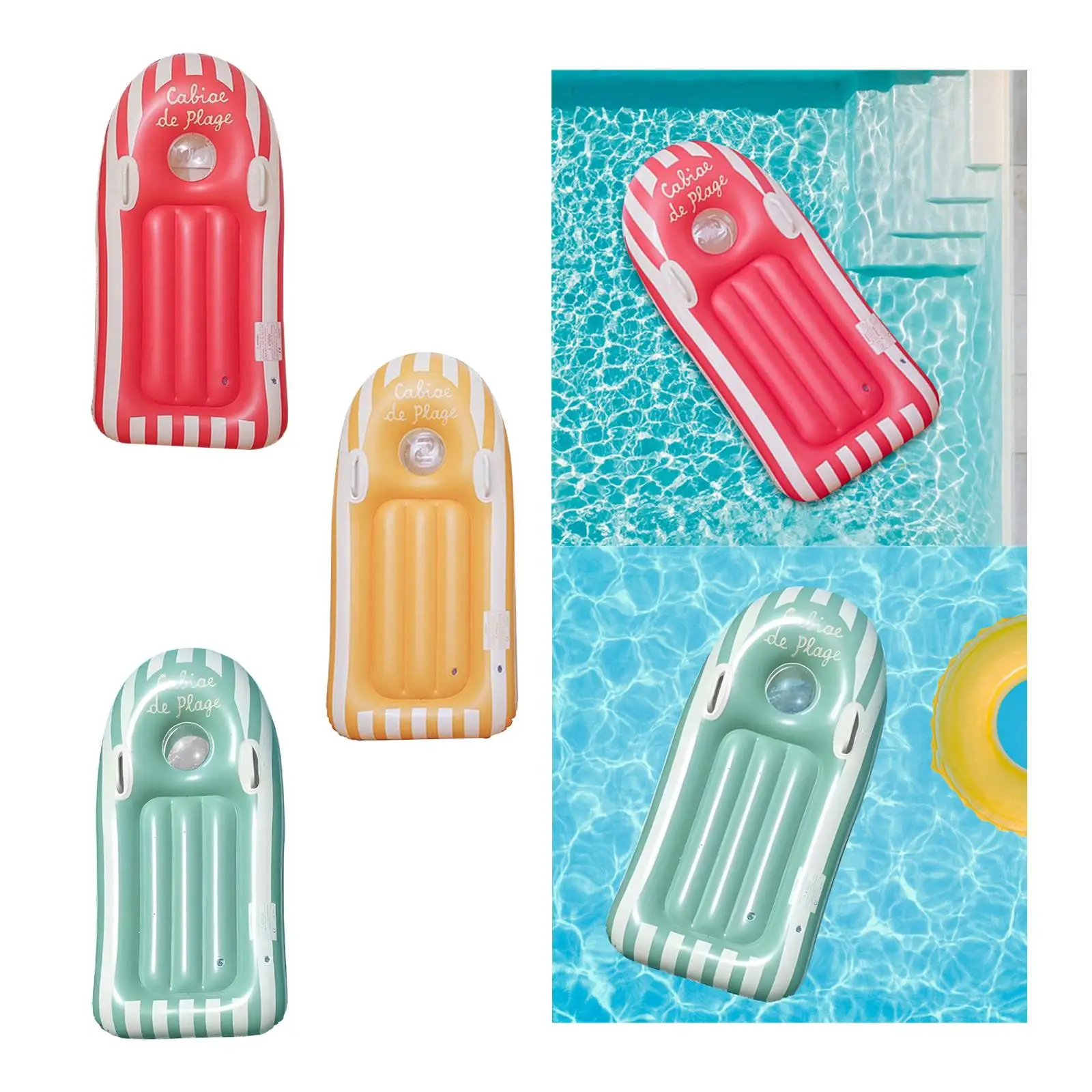 

Kids Inflatable Board Swim Kickboard Aid Mat Water Slides with Handles Blow up Surfboard for Party Beach Lawn Summer Kids