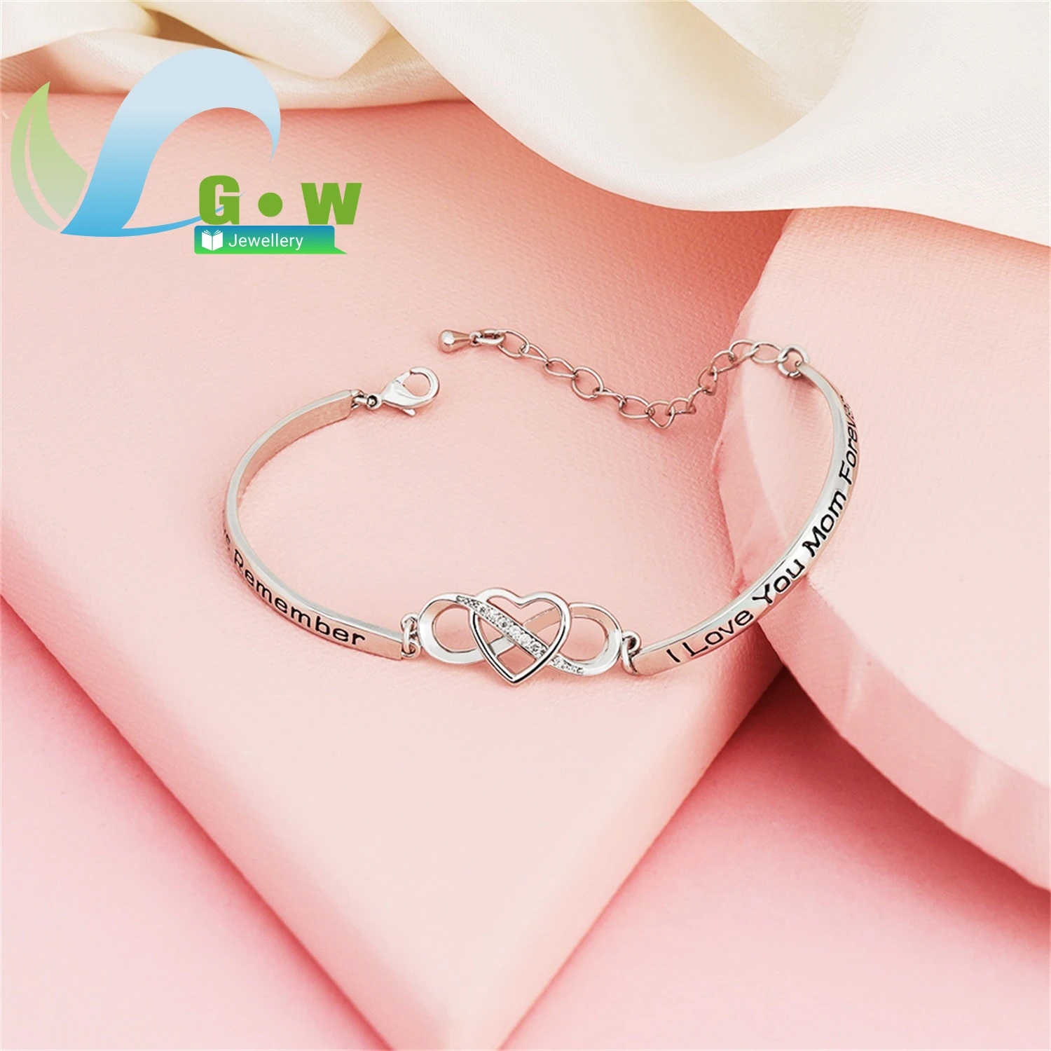 

Горячая новинка: браслет-манжета с сердцем и крестом для женщин, инкрустированный цирконием, с гравировкой в форме восьмерки, модный, от производителя