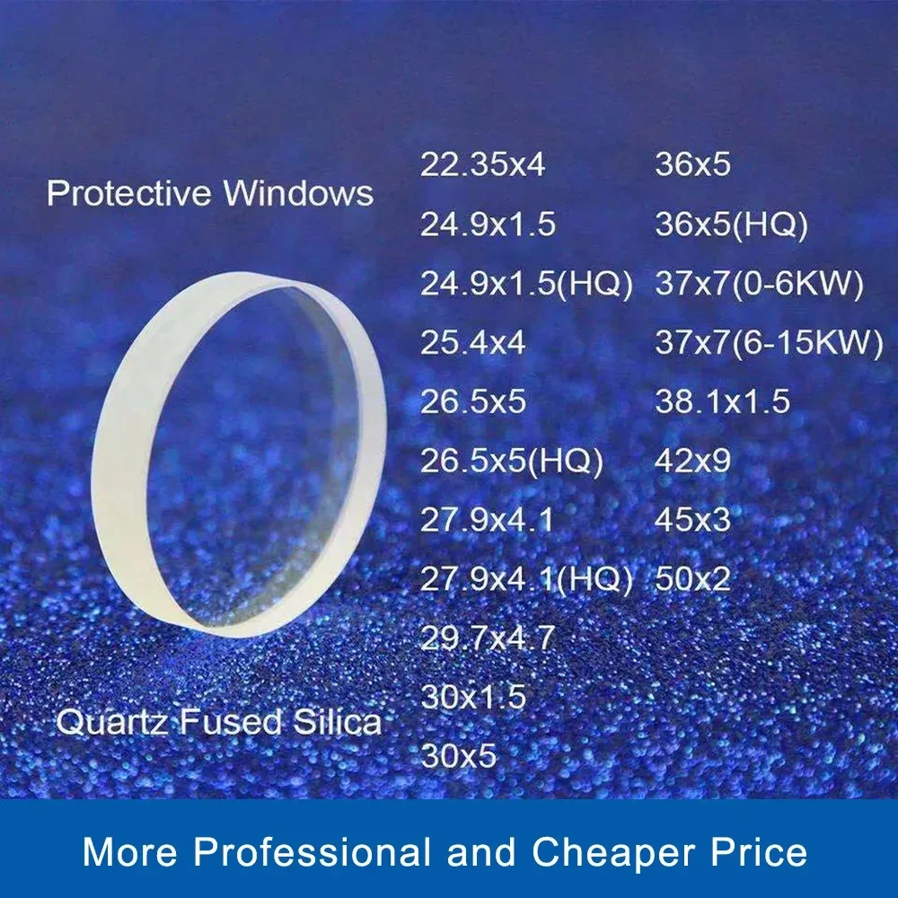 

High-Quality Quartz Fused Silica Lenses for Laser Protective Windows - 22.35*4 27.9*4.1 30*5 36*5 37*7