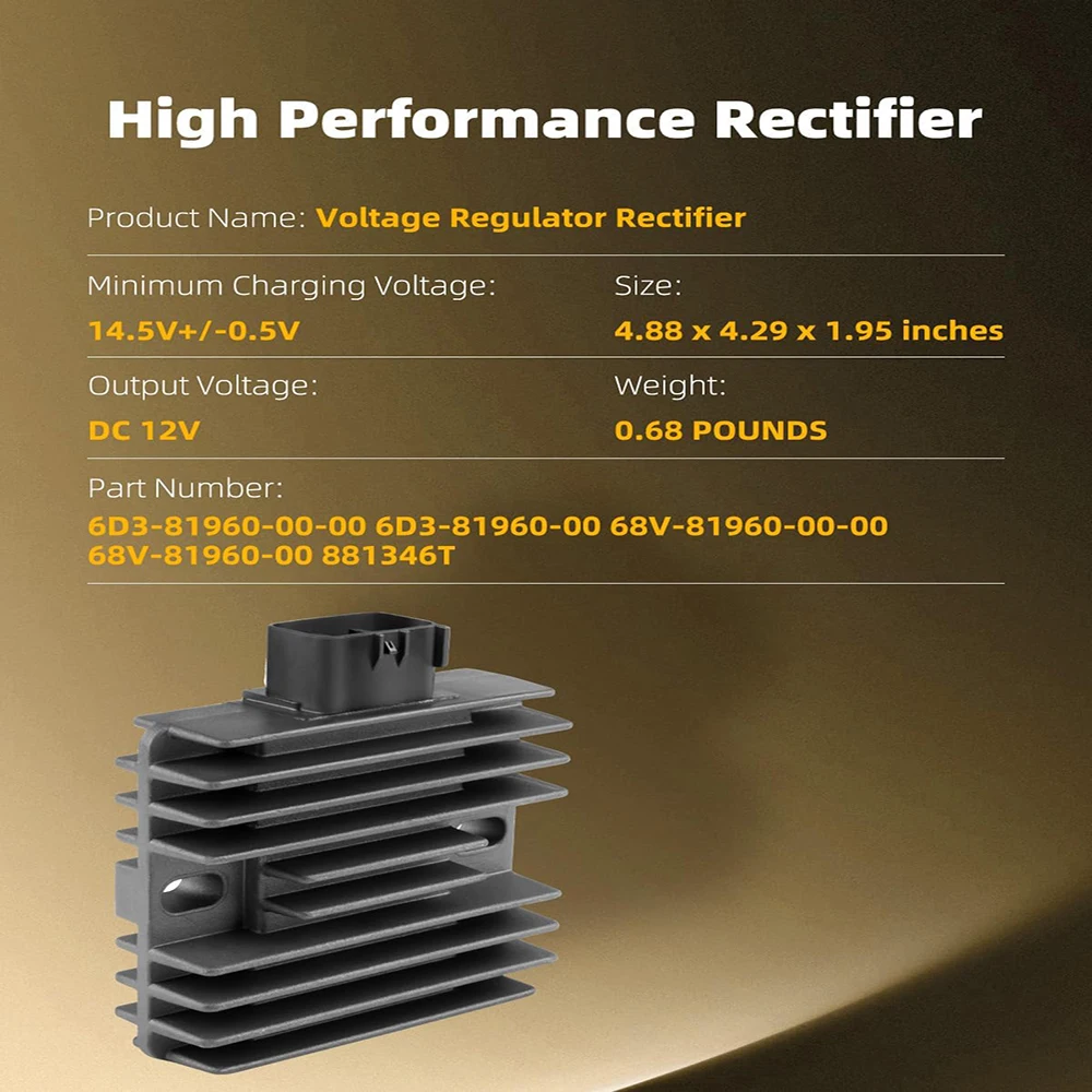 

6D3-81960-00 Motorcycle Rectifier Voltage Regulator For YAMAHA Waverunner VX1100 Deluxe Sport FX 1000 Cruiser FX1100 HO FX140