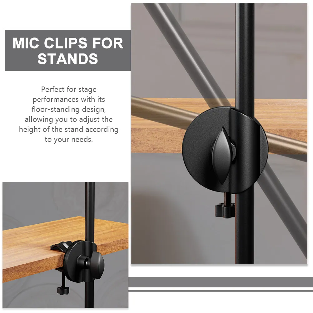 Mic Clip Microphone Desk Arm Clip 15Mm Boom Arm Desk Mount Clamp Adjustable Rotating Plate Ergonomic Knob Suitable for Mic Stand