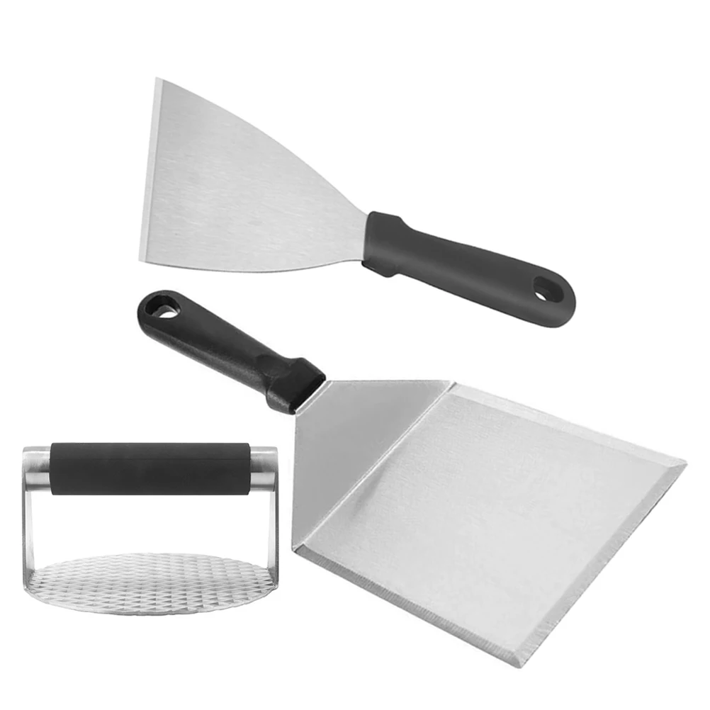 

1 set Stainless Steel BBQ Tool Set Meat Press Patty Maker Burger Smasher Outdoor Kitchen Accessory barbecue supplies