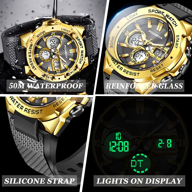 LIGE Digital Men Military Watch Luminous Sports Man Watch 50M Waterproof Wristwatch LED Quartz Male Clock Relogio Masculino 2023