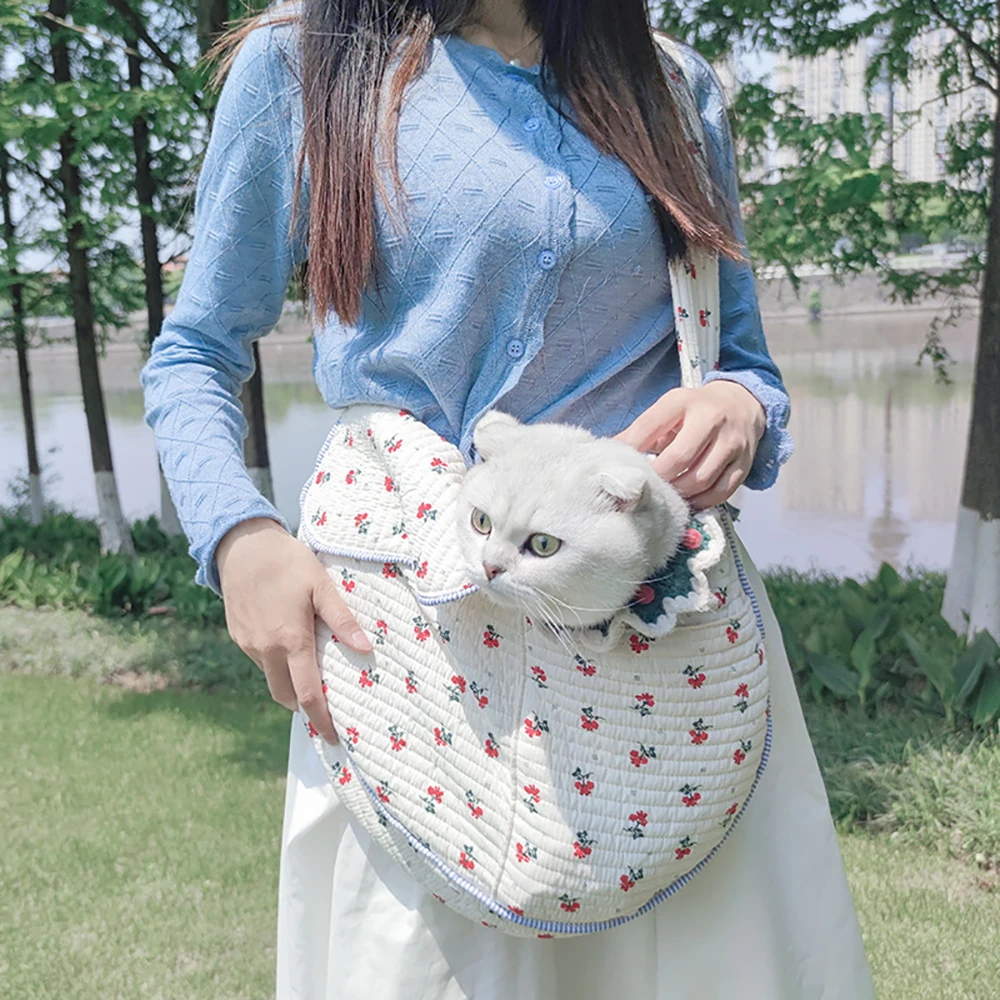 Soft-sided Portable Travelling Pet Bag Cotton 11cm Wide Shoulder Strap Pet Backpack Cat Travel Bag Small Animal Carrier Cat Bag