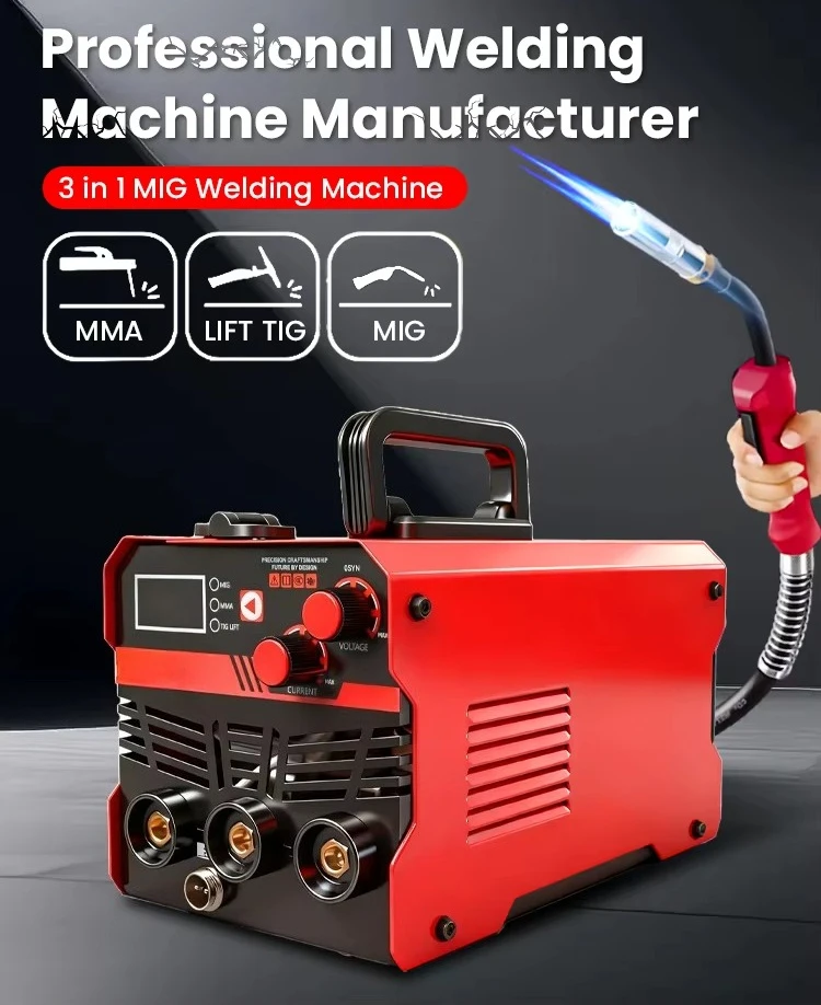 220V Portable Welding Machine 3 in 1 Inverter Airless Welding Machine 0.8mm Solid Wire Diameter 380V New
