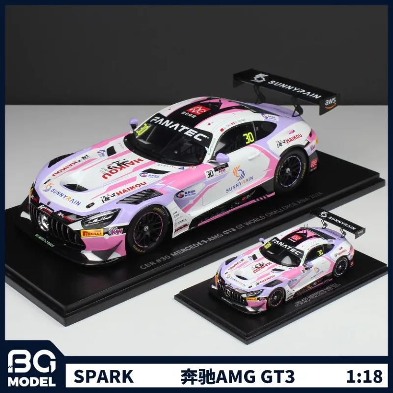 

In stock: 1:18/43 AMG GT3 Haikou racing car die-casting simulation resin car model, boys' toys, adult collectible ornaments.