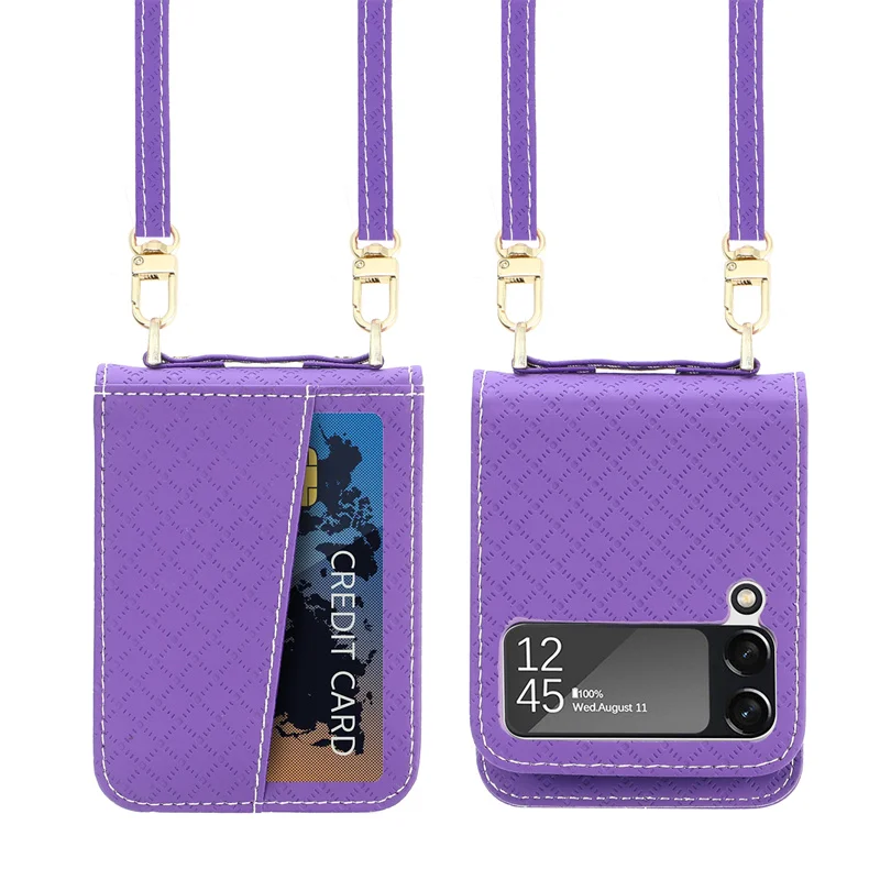 Crossbody Box Add-in Card Wallet Leather Case for Samsung Galaxy Z Flip 4 Flip 4 Flip 3 Flip 3 5 G Card Holder Phone Cover Coque