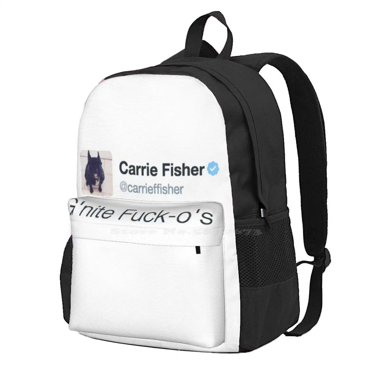 Carrie Fisher Tweets Hot Sale Schoolbag Backpack Fashion Bags Carrie Fisher Carrie Fisher Tweet Carrie Fisher Funny Tweet Cast