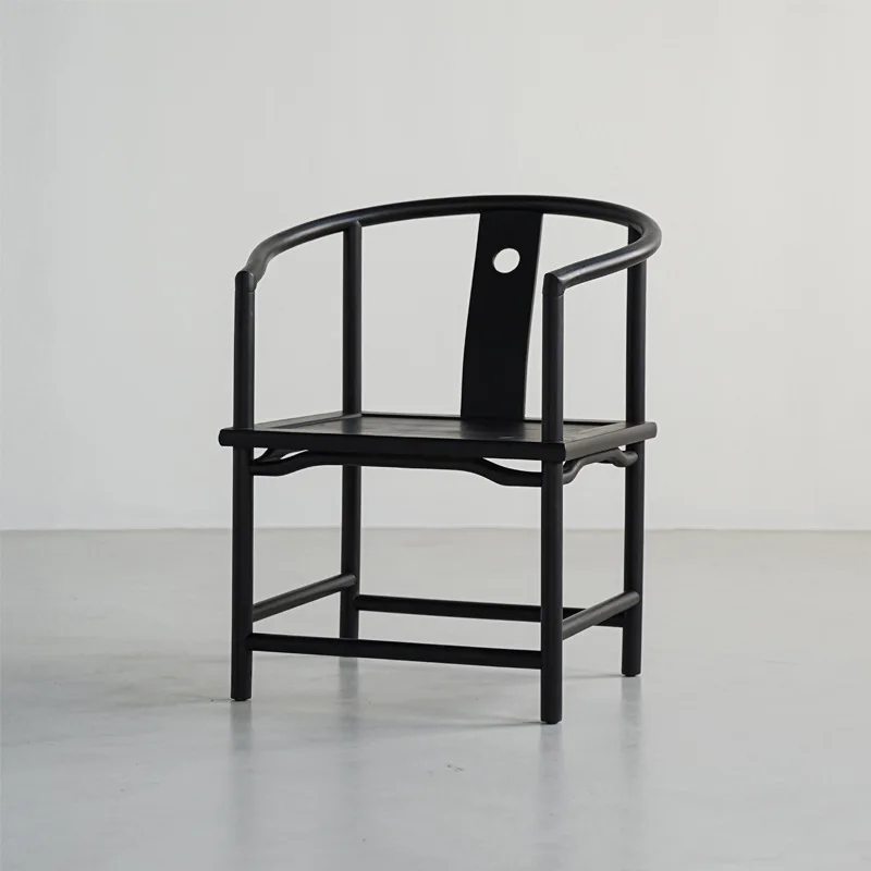 New Chinese ebony solid wood armchair official hat chair tea room study hotel reception zen leisure sofa chair combination