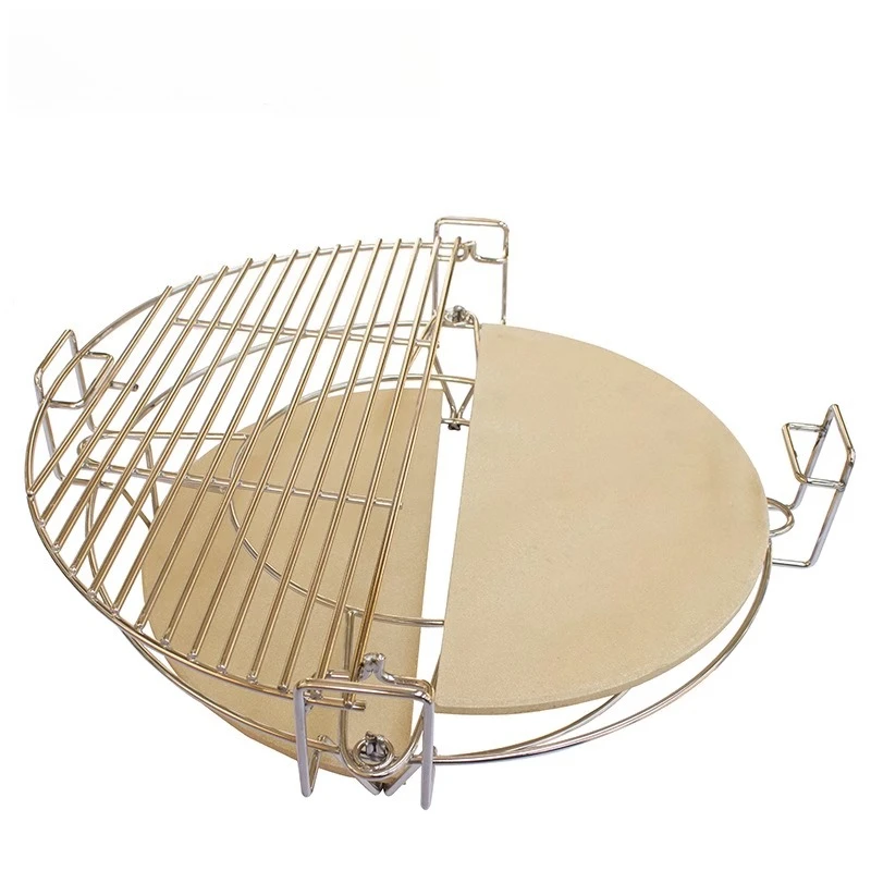 Ceramic Grill Tripod Cordierite, Pizza Plate Stainless Steel Multi-Size Grill Tripod