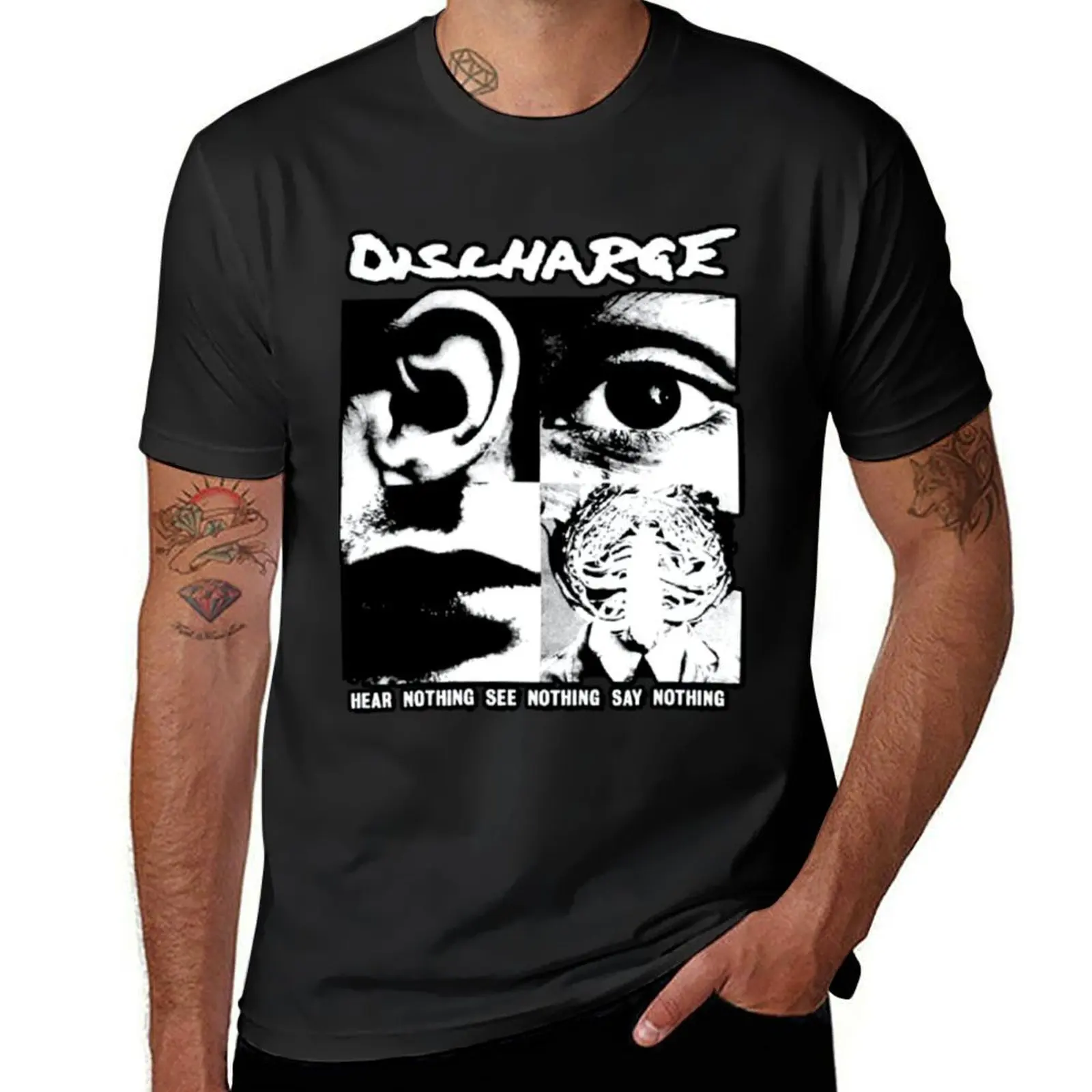 Discharge T-Shirt aesthetic clothes customs quick-drying heavyweight t shirts for men