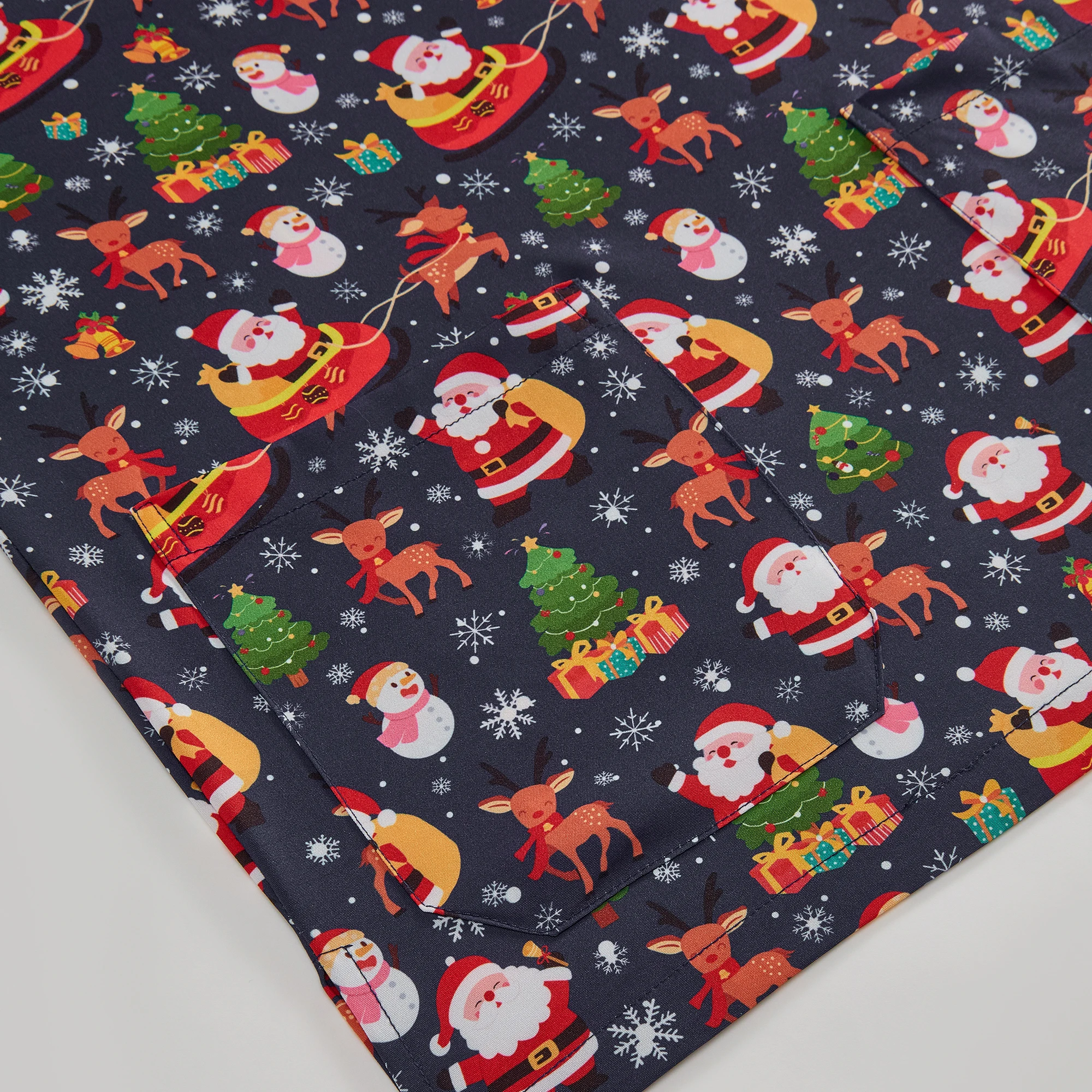 【Рождество】Женский скраб-топ, темно-синий хирургический медицинский праздник, мультяшный Санта-Клаус, олень, униформа медсестры, больница