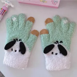 Mooie Cartoon Pluche Handschoenen Pluche Wanten Warm Zacht Pluche Korte Pluizige Winter Bescherming Vinger Handschoenen Volwassen