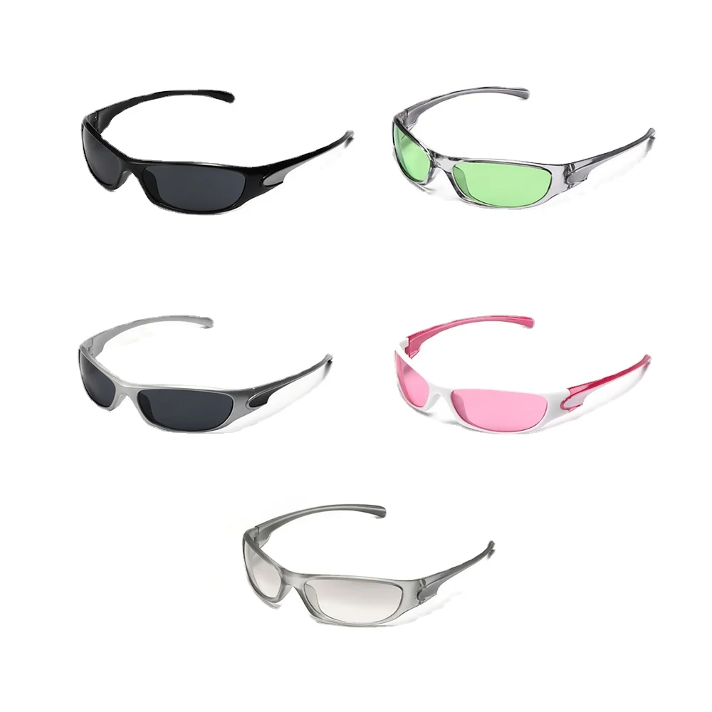 Hip Hop Style Outdoor Cycling Driving Glasses Resin Y2K Sunglasses Steampunk Eyeglass Gothic UV400 Goggle Shades Mirror Eyewear