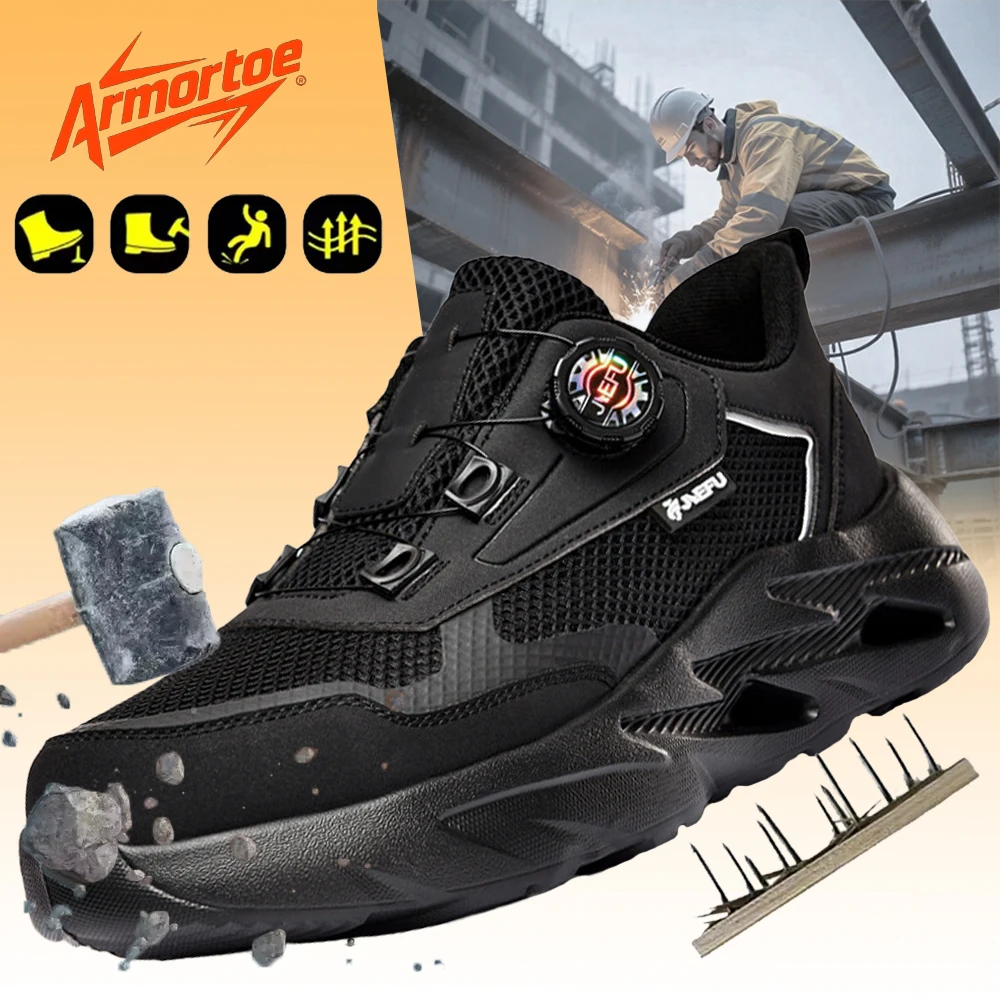 

ArmorToe Spring Summer Safety Work Shoes Polymer Toe Smash Piercing Proof Breathable Lightweight Non-Slip Protective #Armor3070