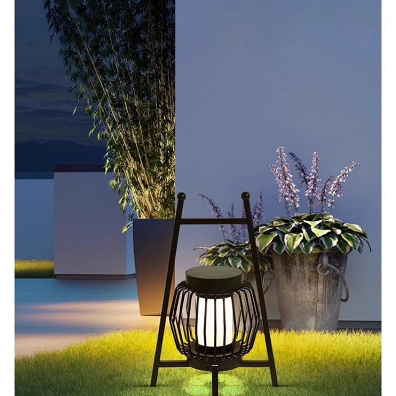 Solar Floor Lamp Modern Minimalist Garden Floor Lamp Courtyard Lawn Outdoor LED Ambient Lighting Portable Floor Lamp