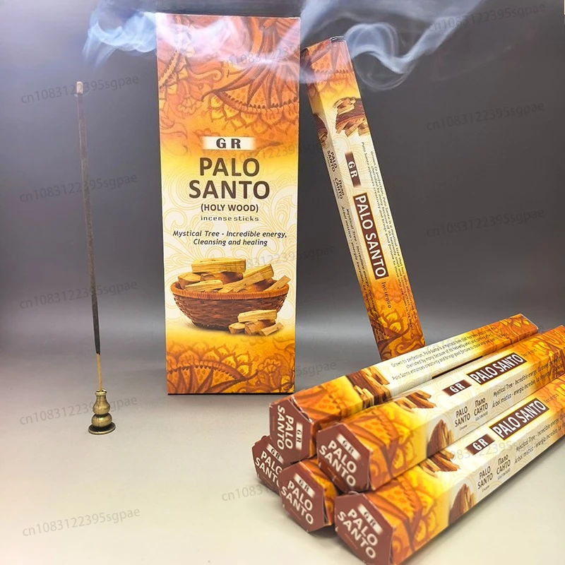 6 Boxes High-end Natural Palo Santo Incense Sticks，23cm Business Sandalo Dragons Blood White Sage Scents for Home Spa Meditation