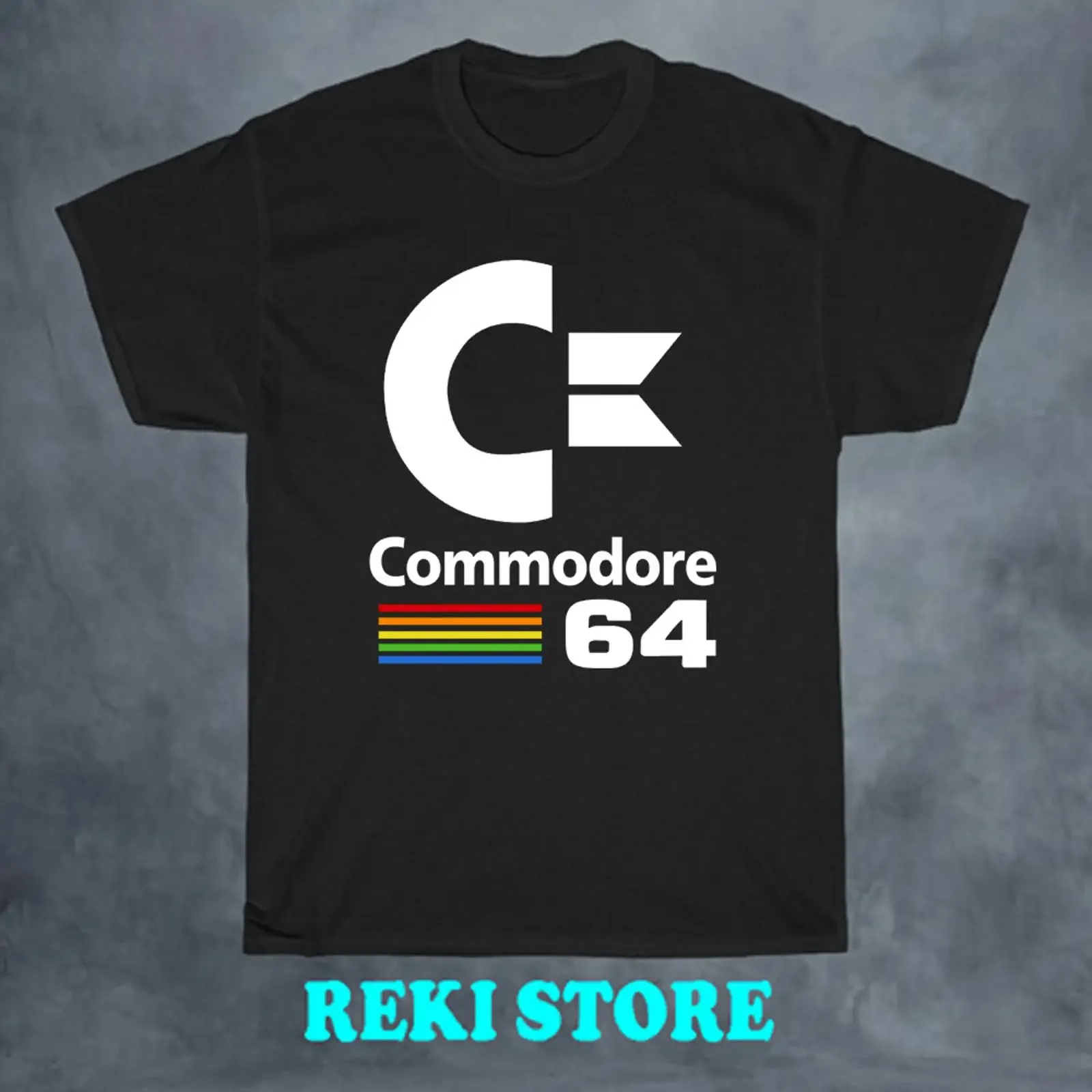 Commodore 64 Men's Black Size S 5XL vintage Washed fashion Unisex streetwear Slightly Top For Everyday Wear Breathable graphic
