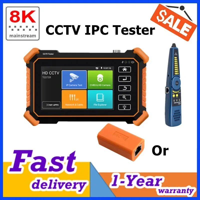 4-Inch 8K CCTV IP Camera Tester Monitor IPC-1910Plus 8MP AHD CVI TVI CCTV Test WIFI UTP Cable Tracer