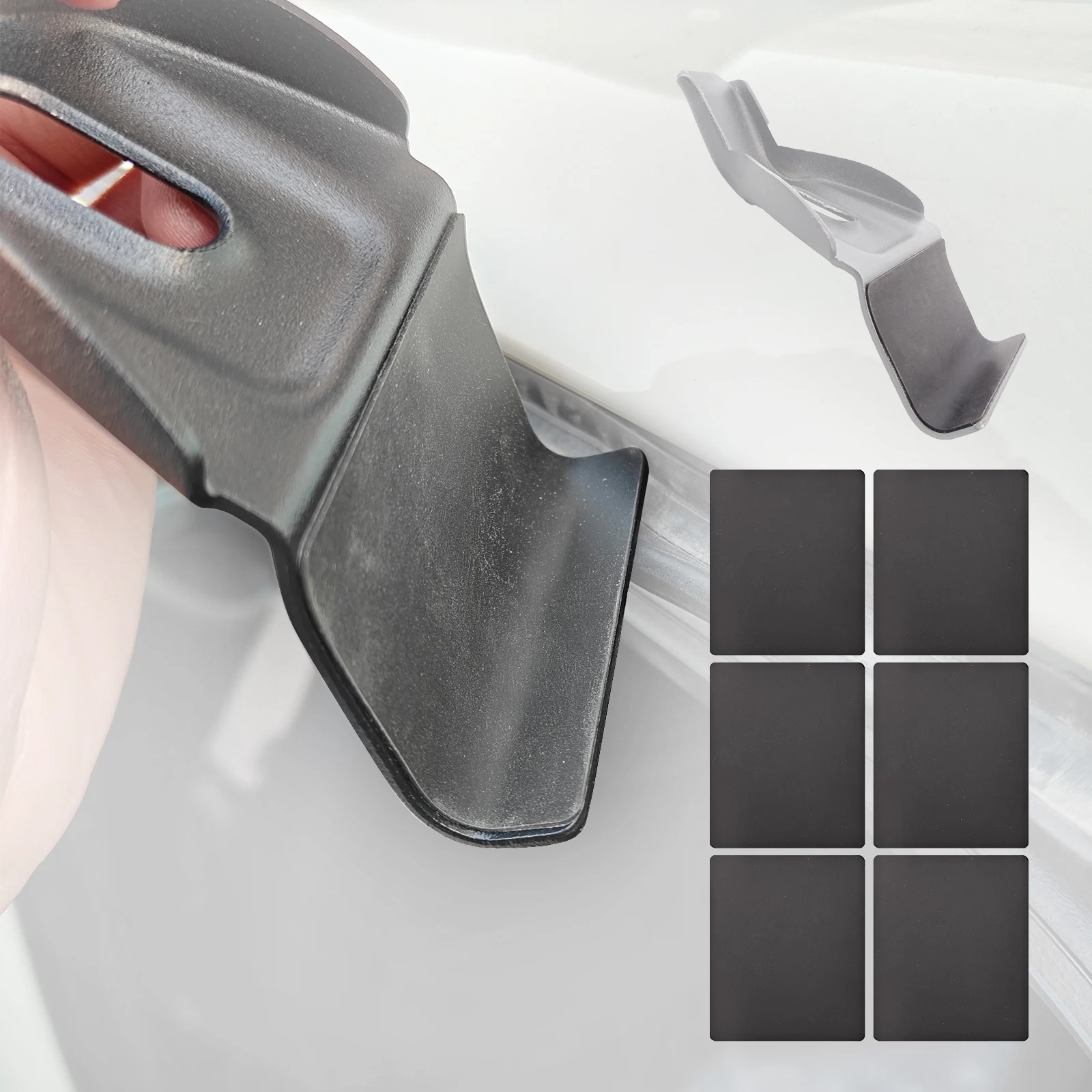 Car Roof Rack Hook Protector Pads, Anti-Scratch Rubber Stickers for Crossbar Hooks, Paint Protection Guards Universal Fit