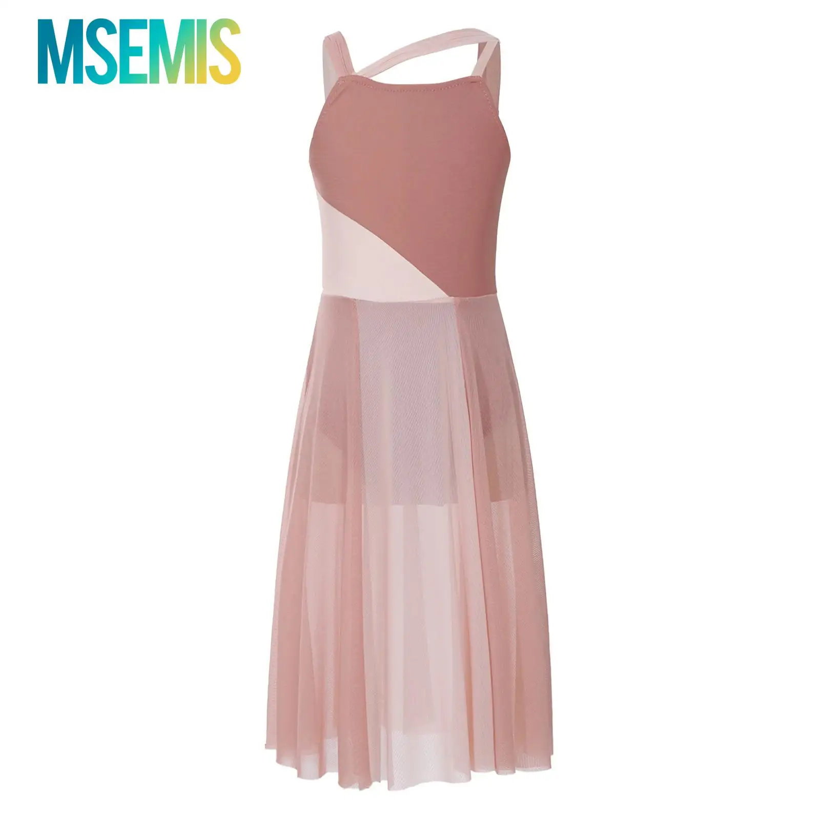 

Kids Girls Gymnastics Leotard Wrap Skirt Ballet Lyrical Jersey Dance Dress Contemporary Dancewear Sheer Mesh Chiffon Dance Dress
