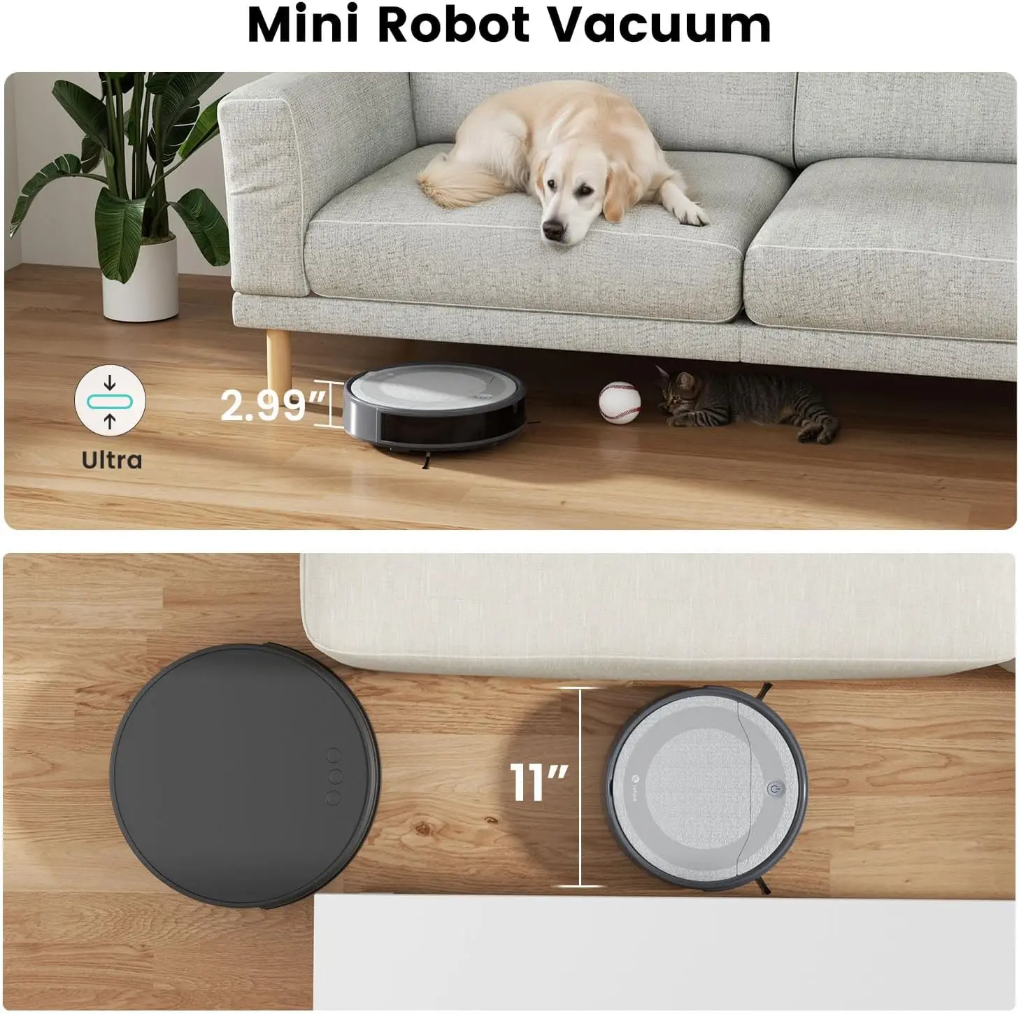 Robot aspirador Cleaner-4500Pa, succión potente, evitación de obstáculos precisa, Delgado, silencioso, 140 minutos de autocarga