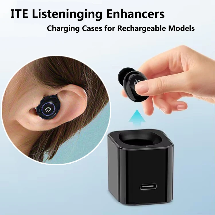 

ITE Models Invisible Magnetic Rechargeable Seniors Single Earphones Boost Sound Intelligent Noise Reduction Earbuds Elderly Gift