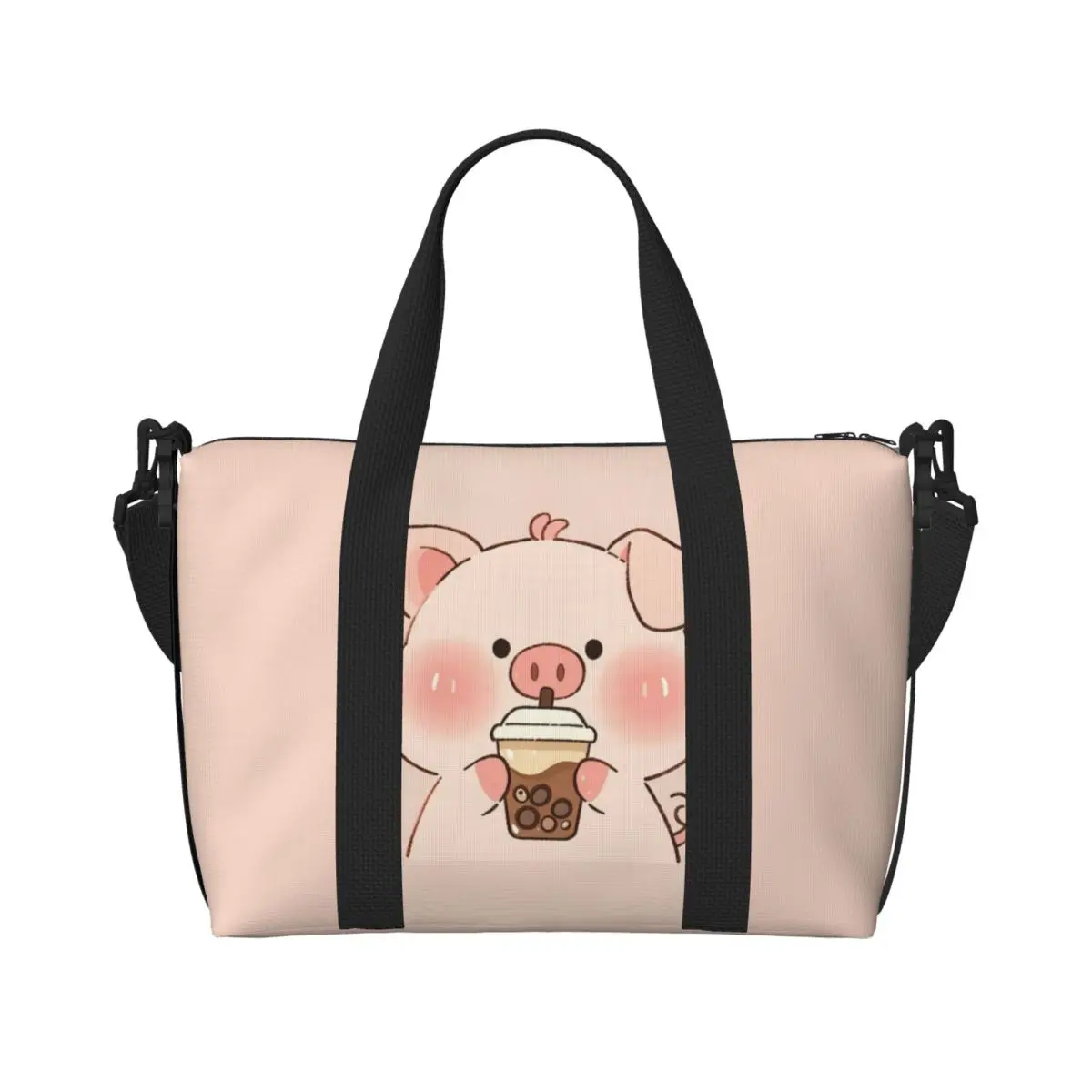 Cartoon Pig- Portable Travel Bag,Large capacity sports Gym Bag, Lightweight carry on Luggage Duffle Bag coach Bag
