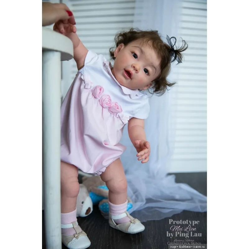 NPK 24inch Reborn Meilien Uncolor Blank DIY Doll Kit Fresh Color Unfinished Doll Parts with Cloth Body and Eyes Include