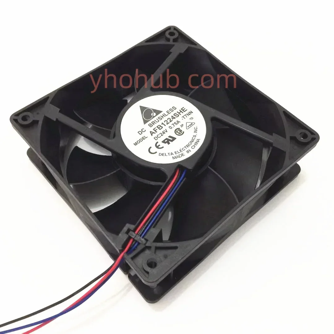 Delta Electronics AFB1224SHE T7NN DC 24V 0.75A 120x120x38mm Server Cooling Fan