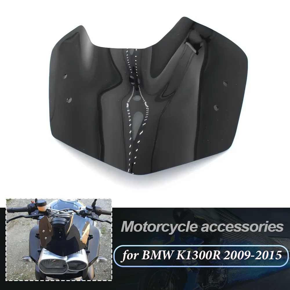 For BMW K1200R K1300R 2009-2014 2015 K1200 K1300 R Motorcycle Windshield WindScreen Front Glass Cover Deflectors Wind Shield