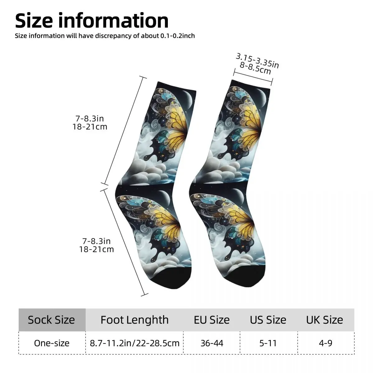 Butterfly Sock Printed Man Polyester