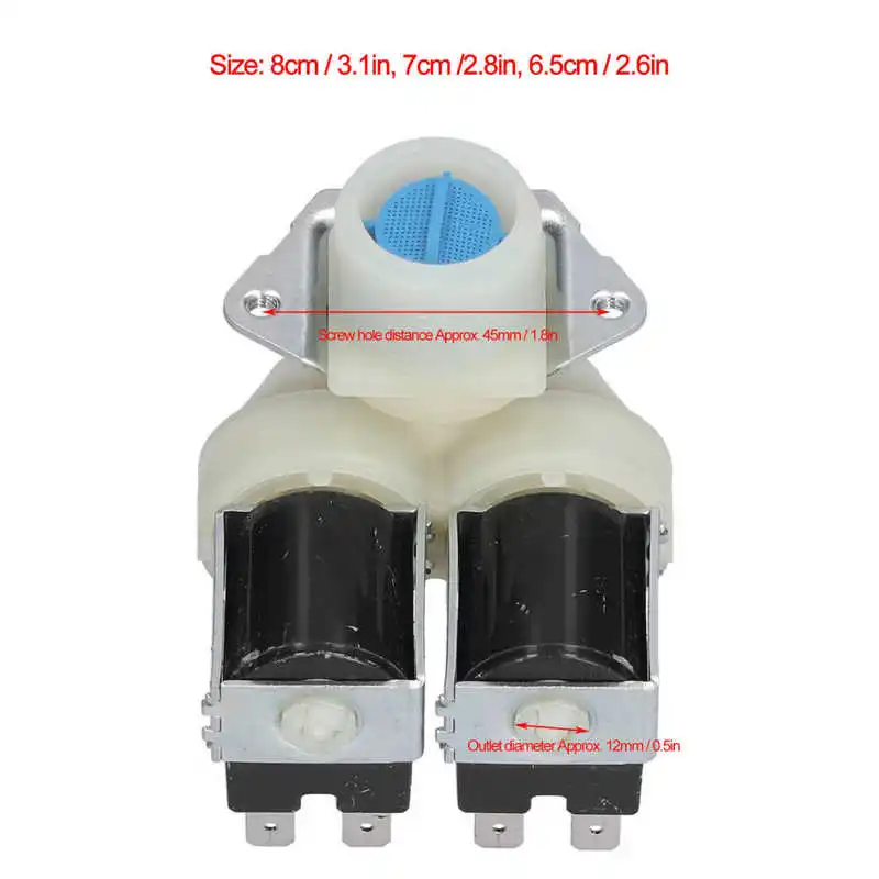 غسالة المياه مدخل صمام الملف اللولبي مزدوج رئيس صمام غسالة استبدال أجزاء AC220V-240V